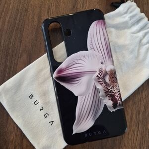 Burga Orchid Design Phone Case - Black and Purple